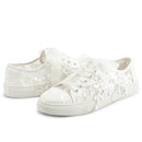 8836 Wedding Shoes Bridal Sneakers Flats Bride Tennis Shoes Flowers Lace Sneakers