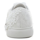 16054 Wedding Shoes Bridal Sneakers Flats Bride Tennis Shoes Flowers Lace Sneakers