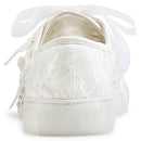 8836 Wedding Shoes Bridal Sneakers Flats Bride Tennis Shoes Flowers Lace Sneakers
