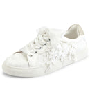 8837A Wedding Shoes Bridal Sneakers Flats Bride Tennis Shoes Flowers Lace Sneakers