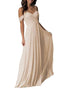 SZ4513 Women's V Neck Short Sleeve Lace A-Line Bridesmaid Dress Wedding Party Gown