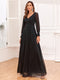TW00072 Women's Long Sleeve Lace A-Line Bridesmaid Dress Wedding Party Lace Gown