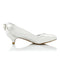 Women's Bridal Shoes Closed Toe 1.5'' Low Heel Dyeable Satin Pumps Knot Wedding Shoes - florybridal