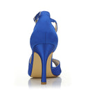 Women's Bridal Shoes 3.5" Peep Toe High Heel Satin Pumps Wedding Shoes - florybridal