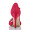 Women's Bridal Shoes 3.5" Peep Toe High Heel T-Strap Ruffles Satin Pumps Wedding Shoes - florybridal