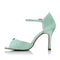 Women's Bridal Shoes 3.5" Peep Toe High Heel Buckle Satin Pumps Wedding Shoes - florybridal