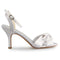 Women's Bridal Shoes Open Toe 3.1" Mid Heel Satin Sandals Wedding Shoes - florybridal