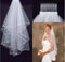 SZTS Bridal Veil Women's Simple Tulle 31.5" 2 Tier Ribbon Bachelorette Party Wedding Veil With Comb for Wedding Hen Party