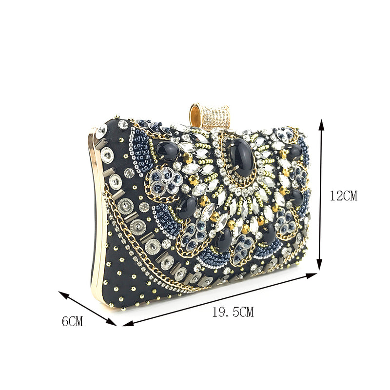 3803 Women's Purses Handbags Envelope Clutch Bags Rhinestone 3D Sequins Wedding Evening Bag