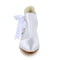 Women's Bridal Shoes Closed Toe 3'' Mid Heel Satin Pumps Wedding Shoes - florybridal