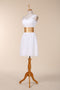 SZ4512 Elegant Neckline Sheath Wedding Dress With Lace Appliques Short Sleeves Bridal Dress