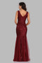90813 Women's V Neck Sleeveless Lace Mermaid Bridesmaid Dress Wedding Party Sequin Gown