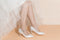 Women's Memory Foam Bridal Shoes Closed Toe 2.7'' Stiletto Mid Heel Satin Pumps Wedding Shoes - florybridal