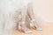 Women's Bridal Shoes Closed Toe 3.14'' Stiletto Mid Heel Rhinestone Satin Pumps Wedding Shoes - florybridal