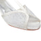 Women's Bridal Shoes 1.5" Peep Toe T-Strap Low Heel Lace Satin Flower Pumps Wedding Shoes - florybridal