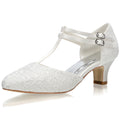 Women's Peep Toe Satin Wedding Pumps With Ribbon Lace – 2.6" Cone Heel Bridal Shoes For Bride & Bridesmaid
