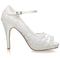 Women's Bridal Shoes 4.1" Peep Toe High Heel Lace Satin Pumps Flower Wedding Shoes - florybridal