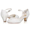 Women's Memory Foam Bridal Shoes Closed Toe 1.9'' Block Low Heel Lace Satin Pumps Wedding Shoes - florybridal