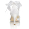 Women's Bridal Shoes Closed Toe 3.14'' Stiletto Mid Heel Rhinestone Satin Pumps Wedding Shoes - florybridal