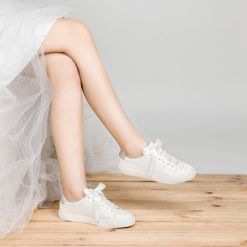 16052 Wedding Shoes Bling Bridal Sneakers Flats Bride Tennis