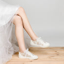 8832 Wedding Shoes Bridal Sneakers Flats Bride Tennis Shoes Lace Sneakers
