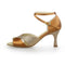 Women's Satin Sandals 2.7'' Flared Heel Latin Salsa Performance Dance Shoes - florybridal