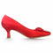 Women's Bridal Shoes 2.1'' Square Toe Spool Heel Satin Pumps Wedding Shoes - florybridal