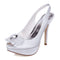 Women's Bridal Shoes Peep Toe 4.7'' High Heels Satin Platform Pumps Rhinestone Wedding Shoes - florybridal