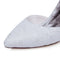 Women's Bridal Shoes Closed Toe 3.14'' Stiletto Heel Lace Satin Pumps Satin Flower Wedding Shoes - florybridal
