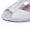 Women's Bridal Shoes Peep Toe 3.5" High Heel Ruffles Satin Pumps Sandals Wedding Shoes - florybridal