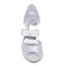 Women's Bridal Shoes Peep Toe 3.5" High Heel Satin Pumps Sandals Wedding Shoes - florybridal