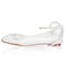 53712 Women's Bridal Shoes Closed Toe Satin Flats Pearl Ribbon Tie Wedding Shoes