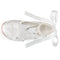 53713 Women's Bridal Shoes Closed Toe Satin Flats Pearl Ribbon Tie Wedding Shoes