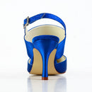 Women's Bridal Shoes Closed Toe 3'' Mid Heel Satin Pumps Sandals Wedding Shoes - florybridal