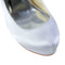 Women's Bridal Shoes Closed Toe 5.2'' High Heels Satin Platform Pumps Wedding Shoes - florybridal