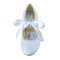 Women's Bridal Shoes 2.4'' Closed Toe Stiletto Heel Lace Satin Pumps Ribbon Tie Wedding Shoes - florybridal