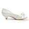 Women's Bridal Shoes Peep Toe 1.5" Low Heel Satin Pumps Knot Wedding Shoes - florybridal