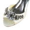 Women's Bridal Shoes Peep Toe 2.95‘’ Wedge Heel Satin Pumps Rhinestone Wedding Shoes - florybridal