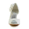 Women's Bridal Shoes Peep Toe 3.14'' Mid Heel Bowknot Satin Pumps Rhinestone Wedding Shoes - florybridal