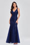 90804 Women's V Neck Sleeveless Lace Mermaid Bridesmaid Dress Wedding Party Gown