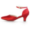 Women's Satin Sandals 1.9" Block Heel Latin Salsa Performance Dance Shoes - florybridal