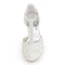 Women's Bridal Shoes 1.6'' Closed Toe T-Strap Low Heel Lace Satin Pumps Imitation Wedding Shoes - florybridal