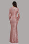 90814 Women's Lace Mermaid Wedding Dress Long Sleeve Wedding Gown Bride Dress Evening Sequin Gown