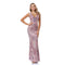 TW0026-1 Women's V Neck Sleeveless Lace Mermaid Bridesmaid Dress Wedding Party Gown