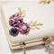 Fashion Women Leather Evening Bag Dinner Party Lady Wedding Flower Clutch Purse(white) - florybridal